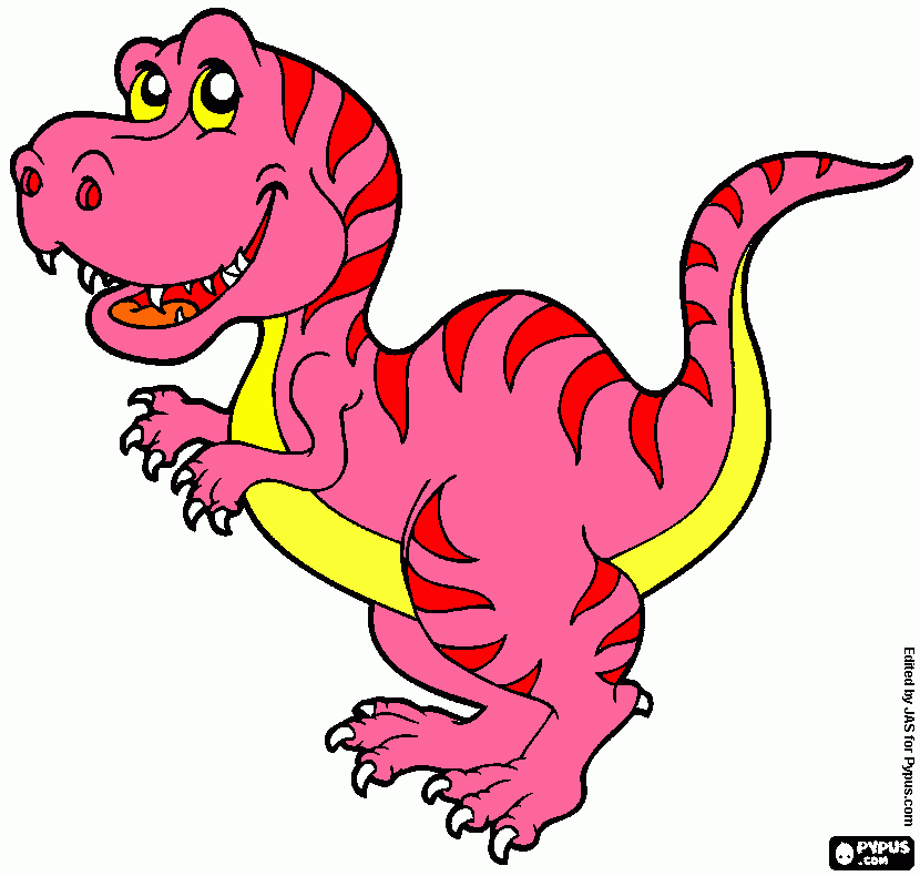 dino rosa para colorear