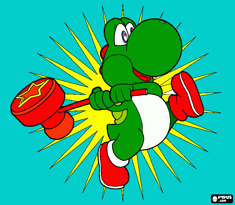 dinosaurio yoshi es el mejor amigo de mario bros para colorear