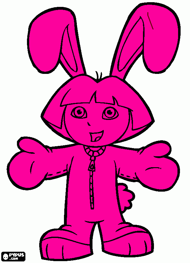 dora en pascua para colorear