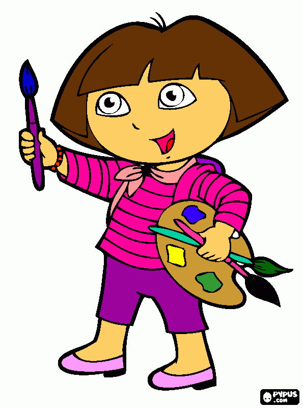 DORA LA PINTORA para colorear