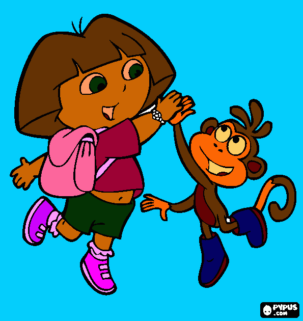 DORA MIS PININOS EN INTERNET para colorear