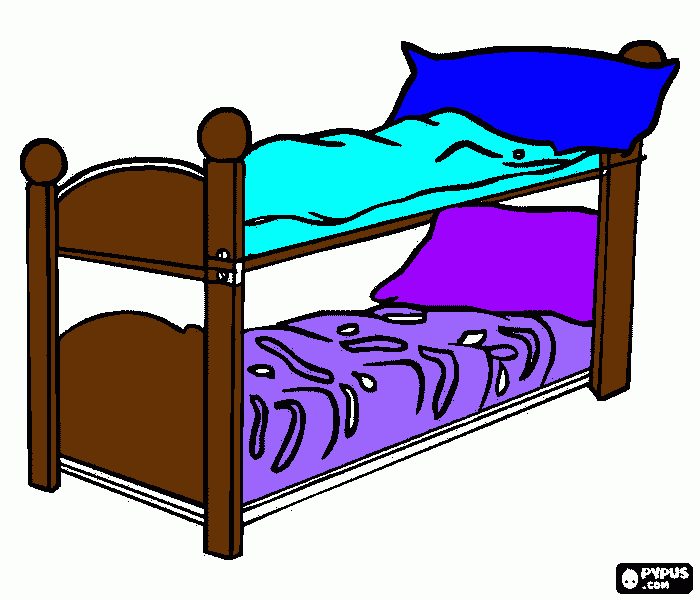 dormitorio para colorear