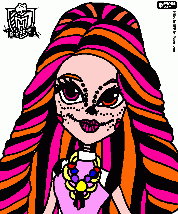 Dracuekella (Draculaura+Skelitta) para colorear