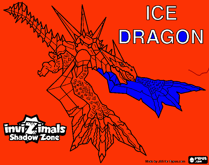 dragon de hielo para colorear