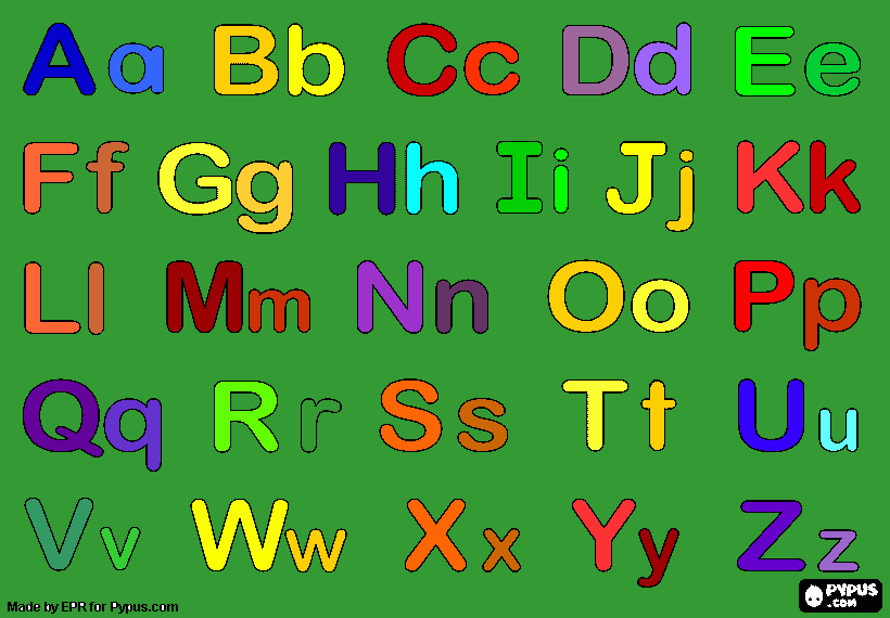 el abecedario para colorear