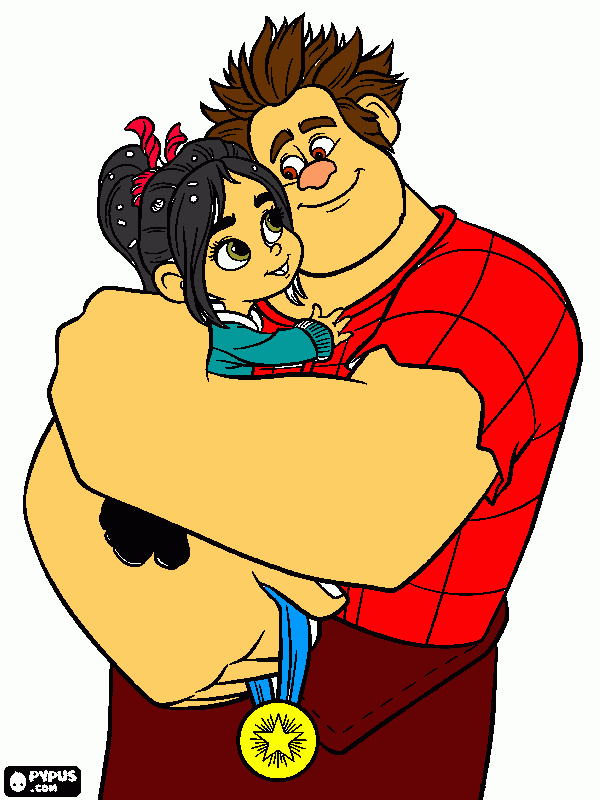 el abrazo de ralph  para colorear