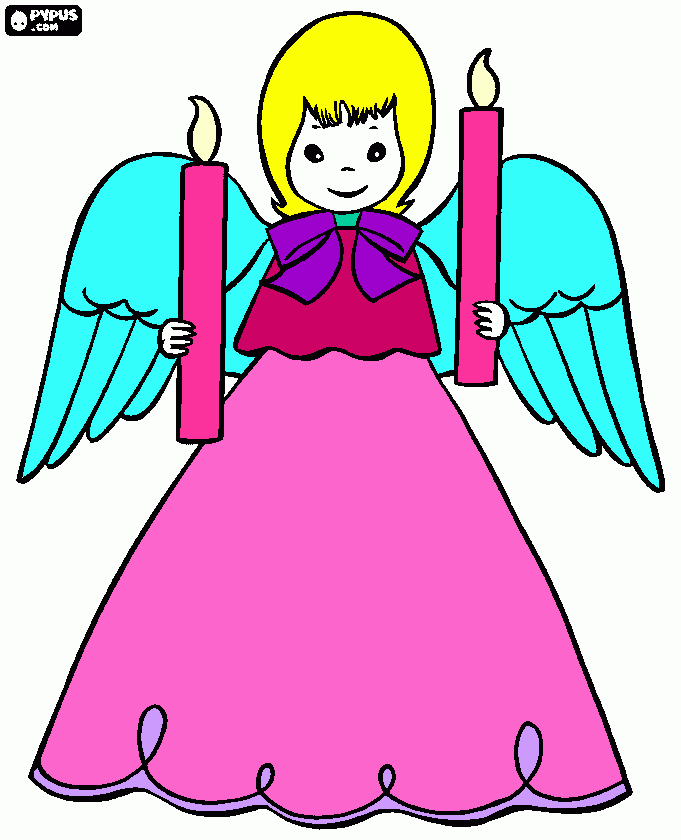 el angel cariñoso para colorear