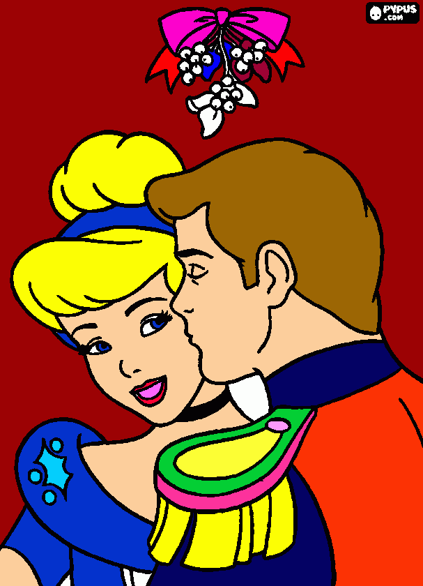 el beso del principe para colorear