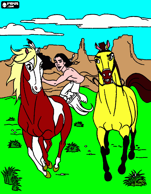 el  caballo  de  spirit  y  su  novia para colorear