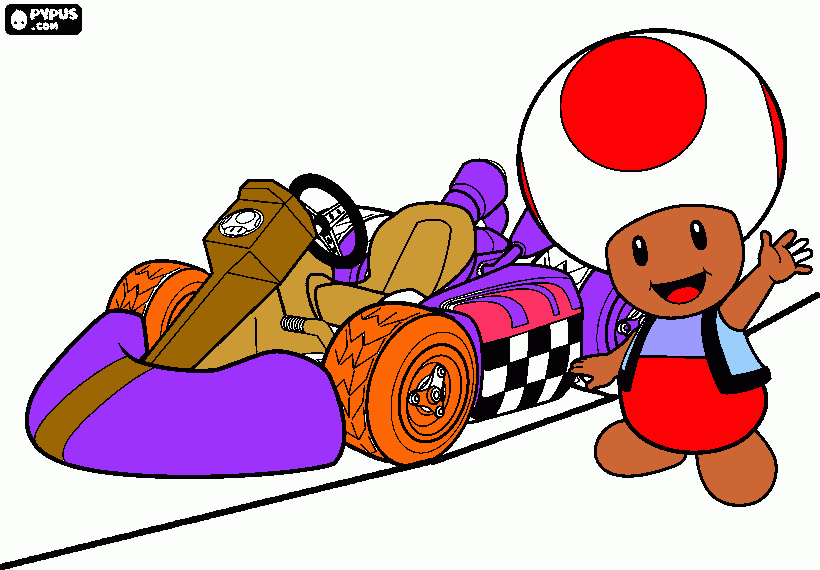 el coche de toad para colorear