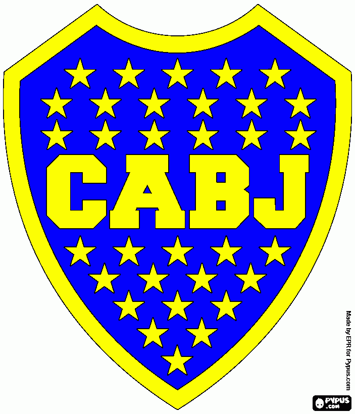 el cuadro de Boca junior para colorear