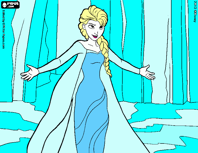 El dibujo de la reina Elsa para colorear