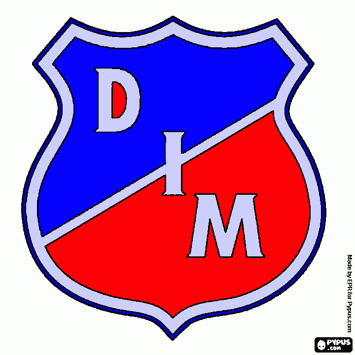 el dibujo del medellin espresador por el hincha rojo  para colorear