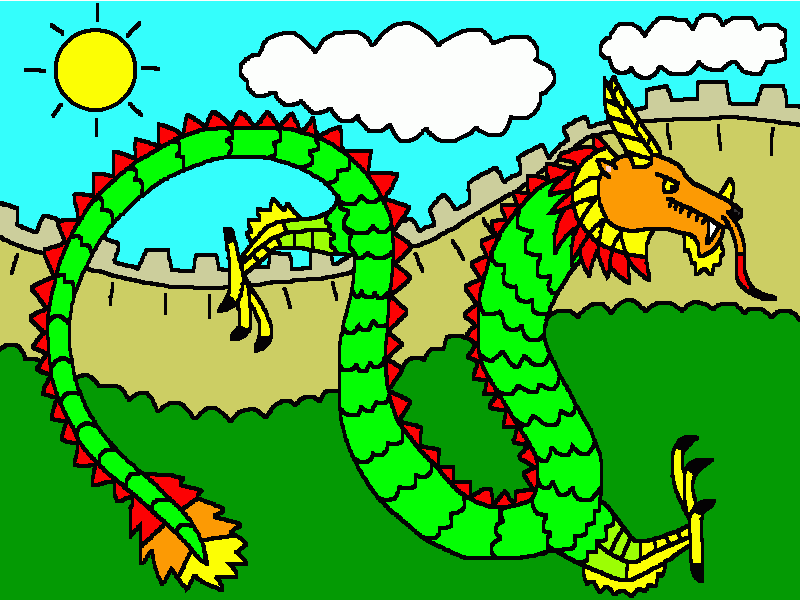 el dragón chino para colorear