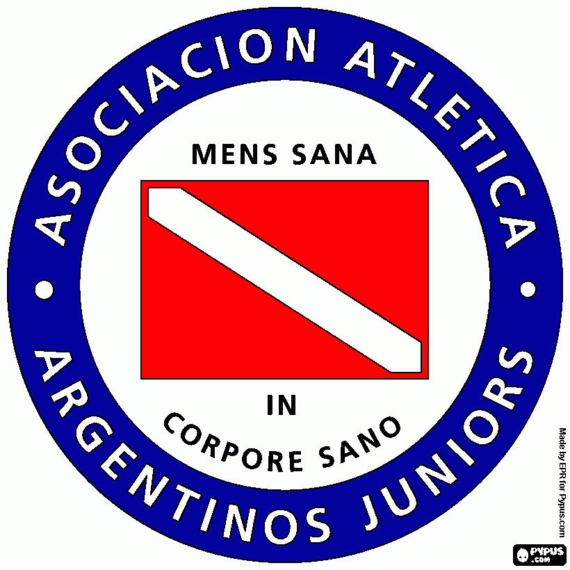 el escudo de ARGENTINOS JUNIORS  para colorear