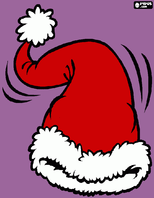 El gorro de Santa Claus para colorear