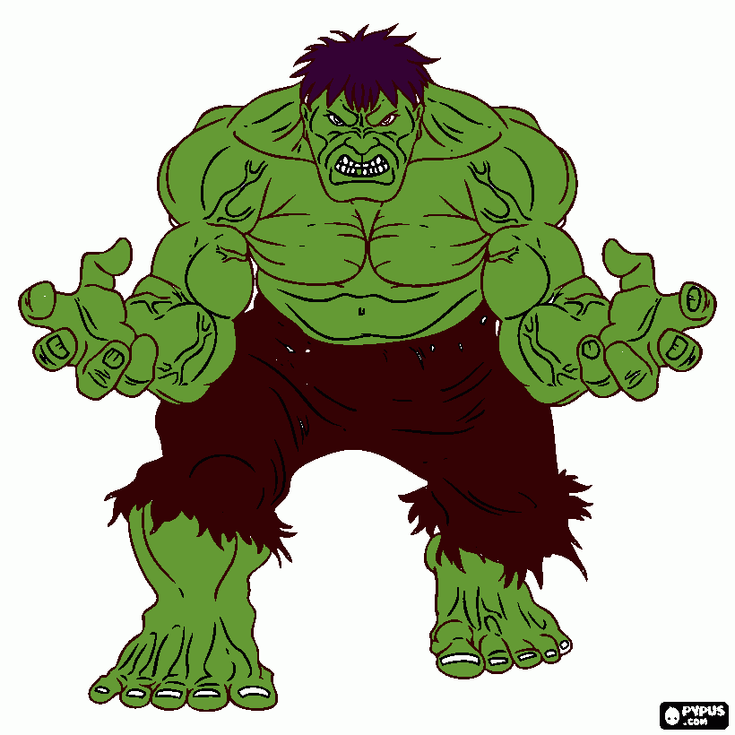 El Hulk para colorear