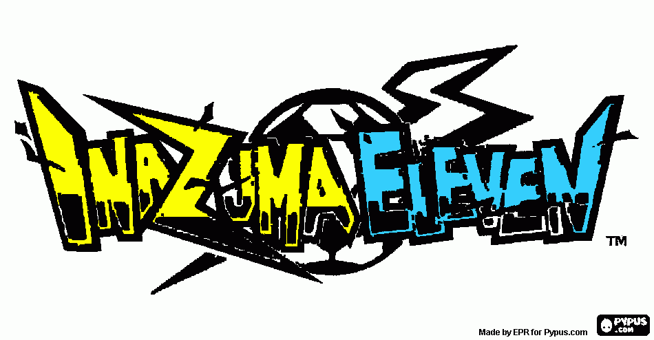 El logo de la serie de futbol Inazuma Eleven para colorear