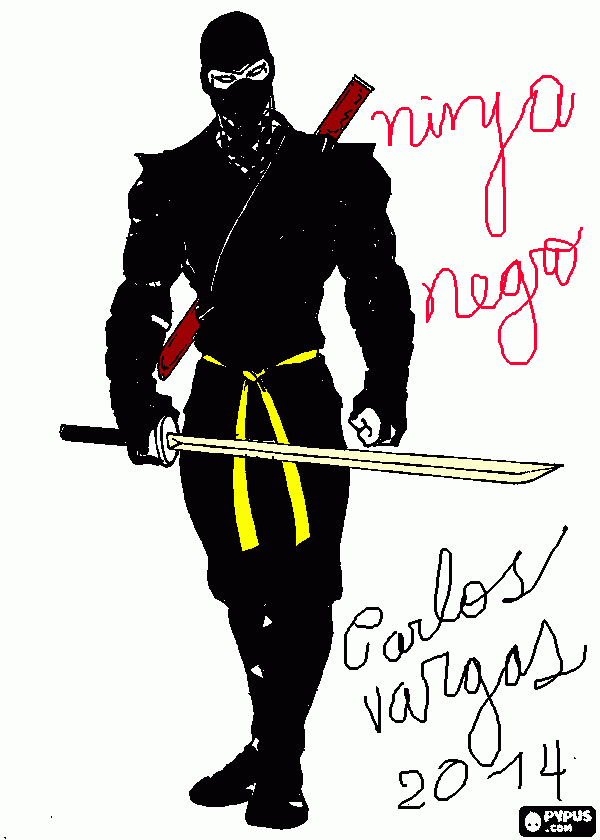 el ninja negro para colorear