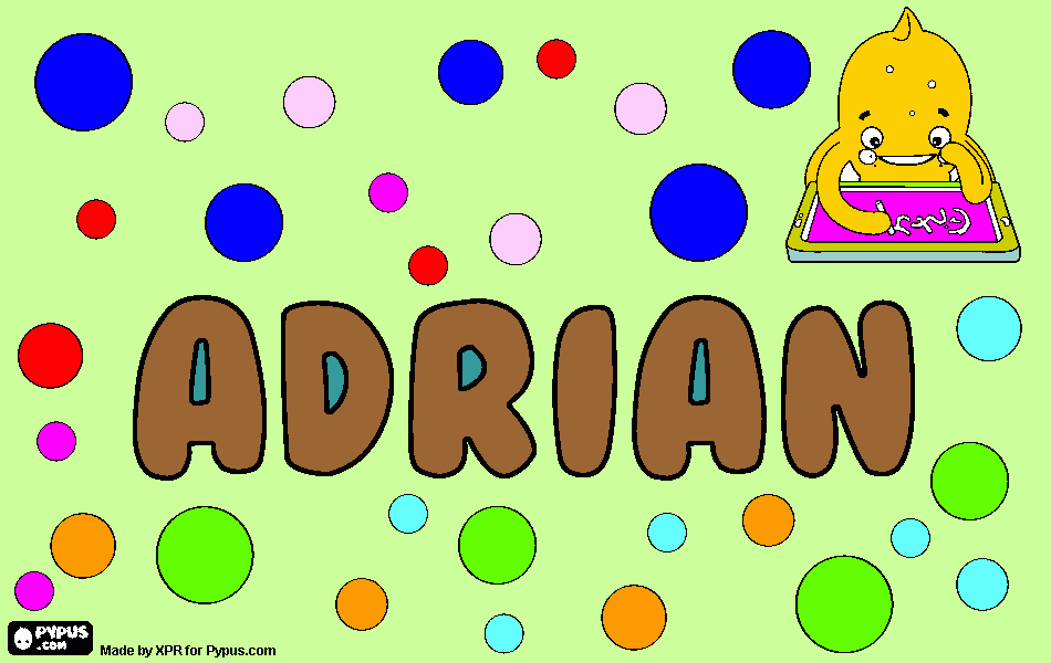 El nombre de ADRIÁN para colorear