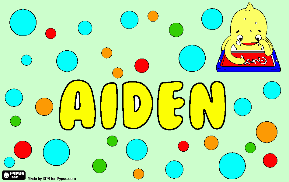 El nombre de AIDEN para colorear