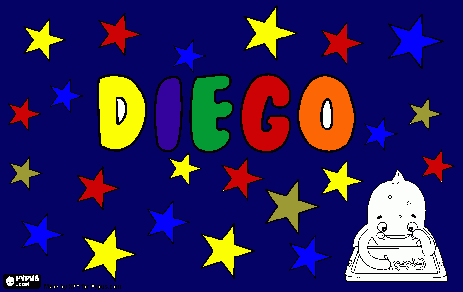 el nombre de diego para colorear