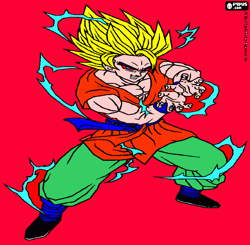 el nuebo super goku para colorear