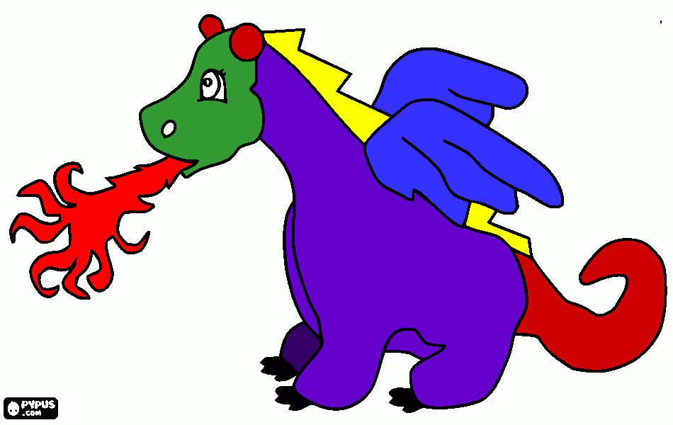 el pequeño dragon para colorear