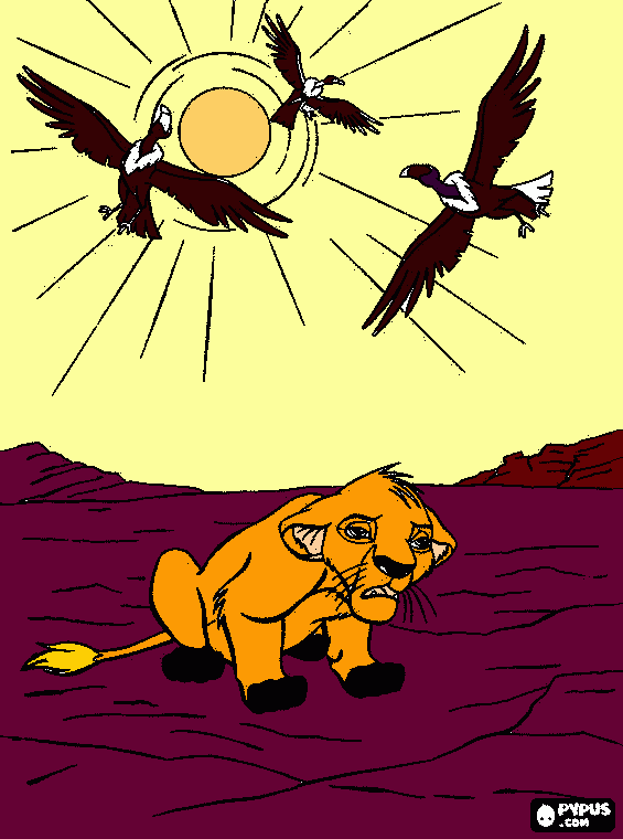 el pequeño simba para colorear