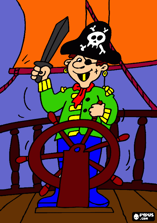 el pirata garrapata para colorear