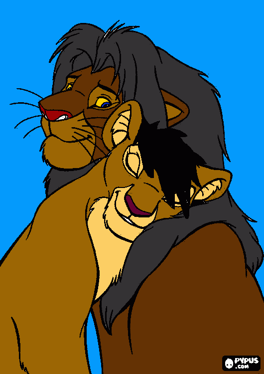 el rey leon felix y lexi enamorados para colorear