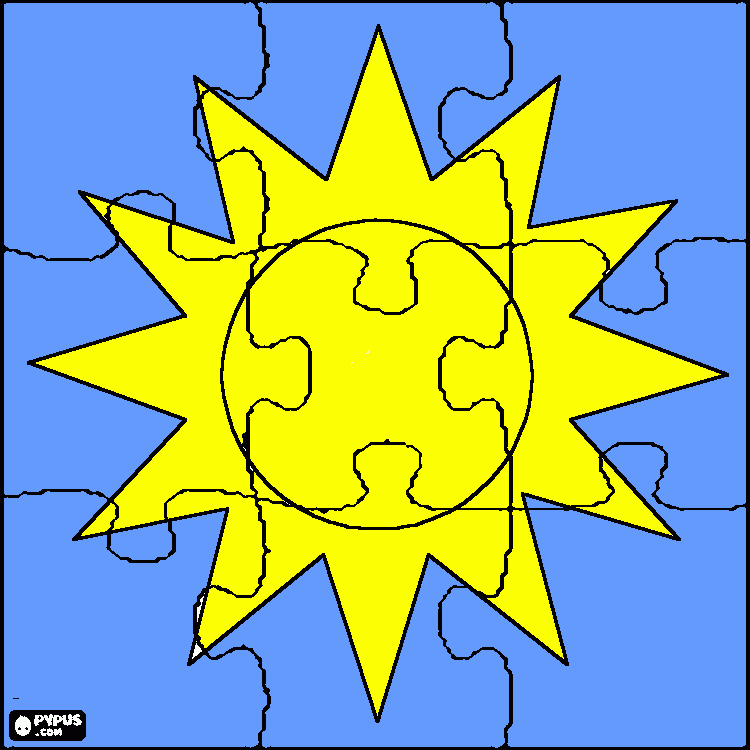 el sol puzle  para colorear