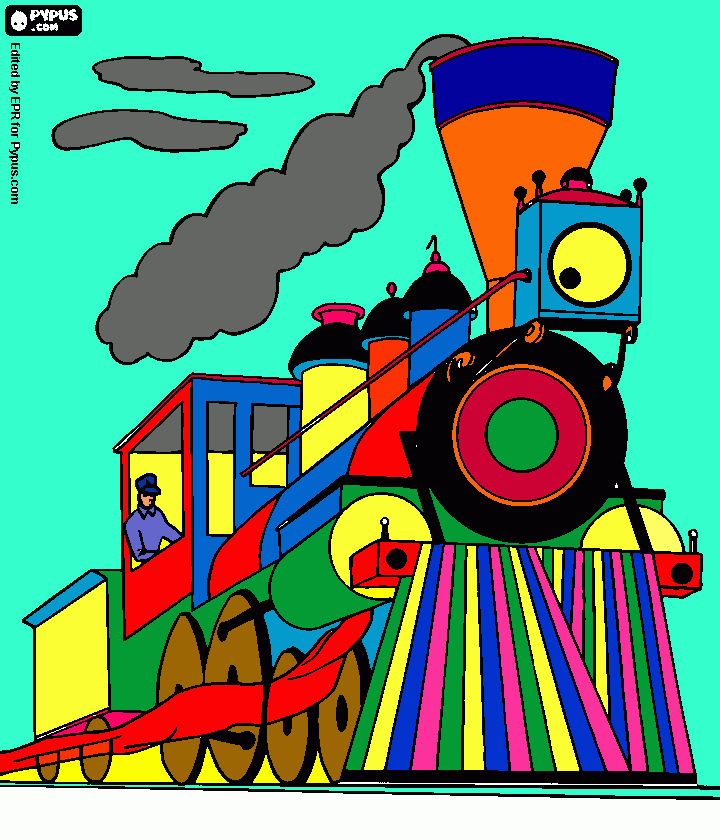 el tren de la felicidad para colorear