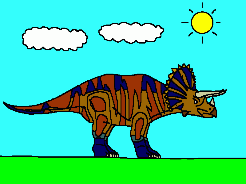 el triceratops bajo el sol para colorear