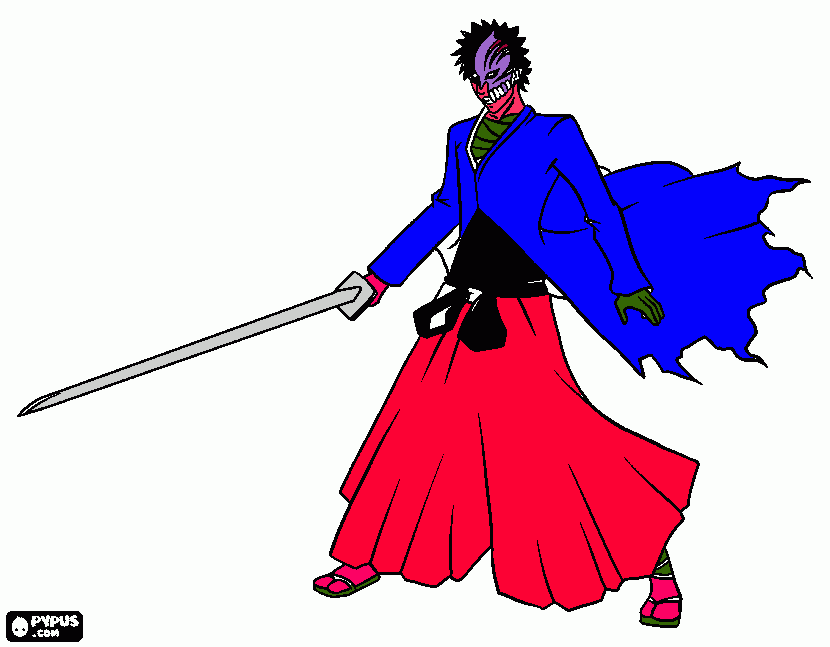 el zombi samurai para colorear