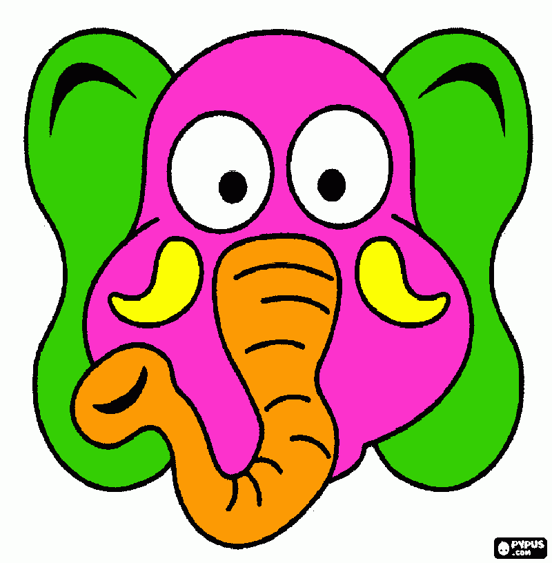 ELEFANTE DE COLORES para colorear