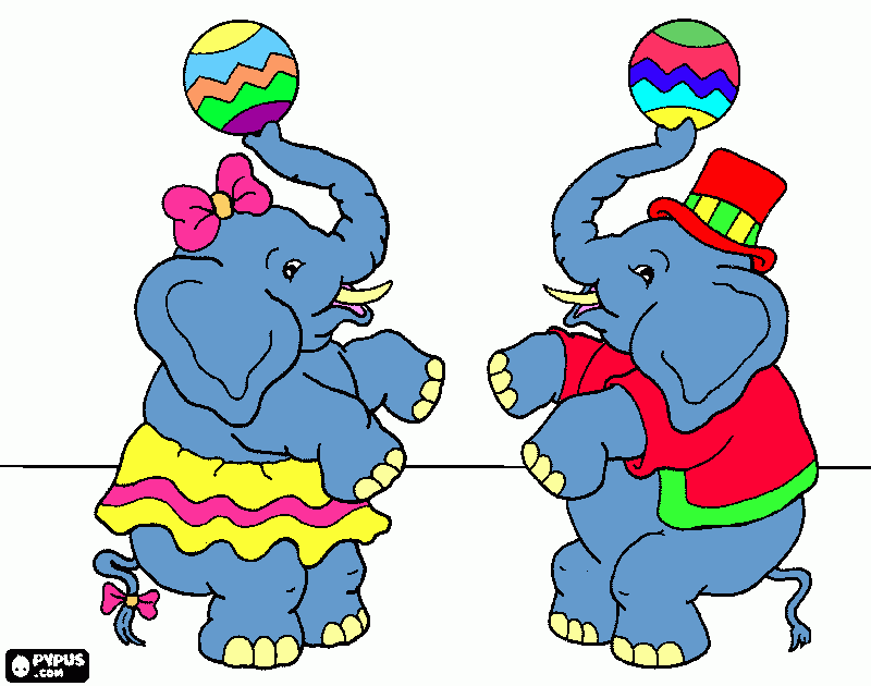 elefantitos para colorear