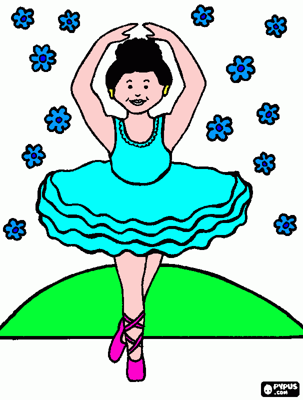 ella baila para colorear