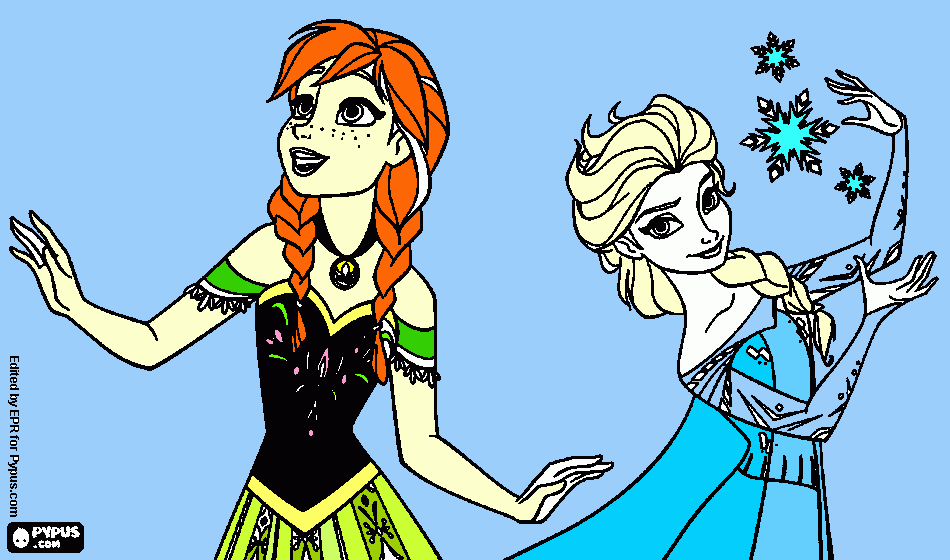 elsa anna para colorear