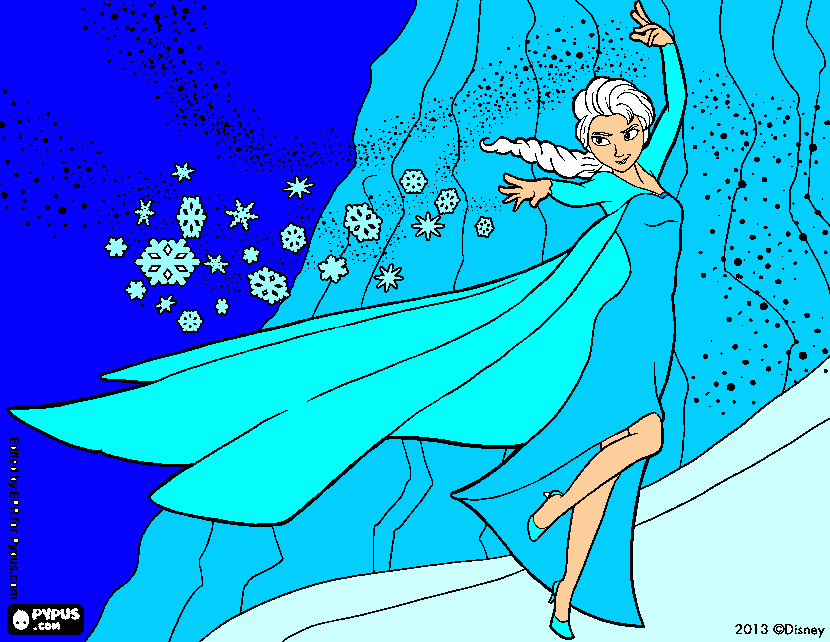 elsa coloreada para colorear