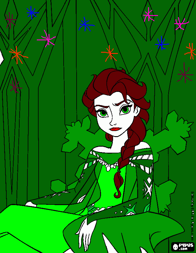 elsa de la naturaleza para colorear