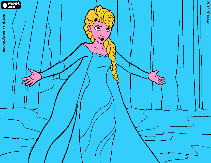 Elsa, la reina de las nieves para colorear