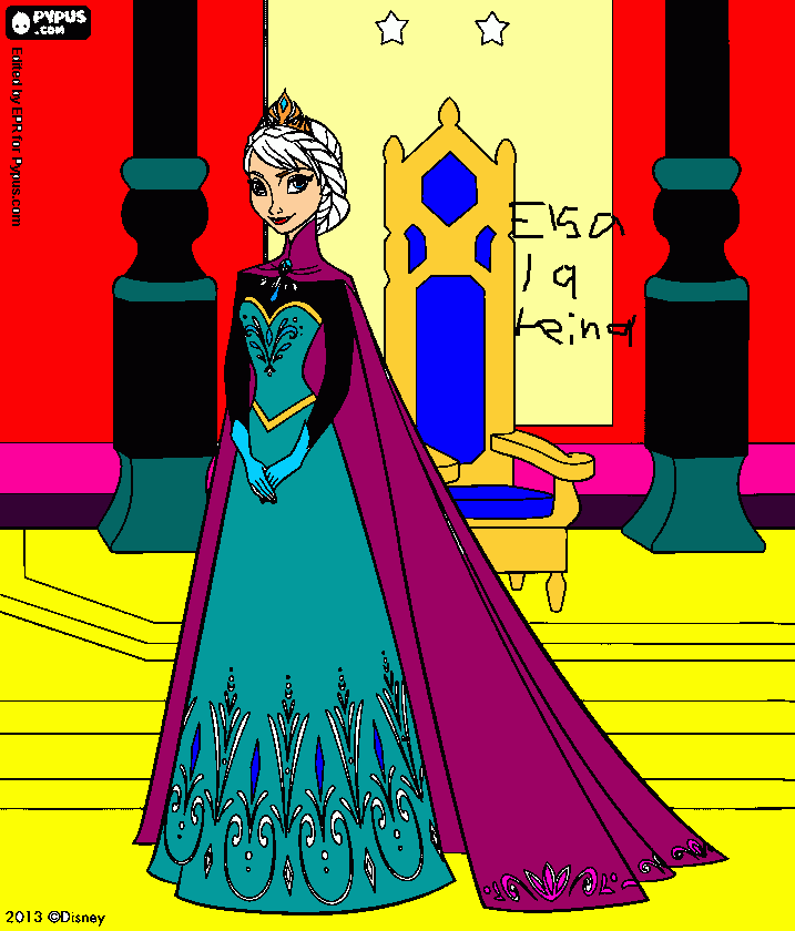 elsa la reina para colorear