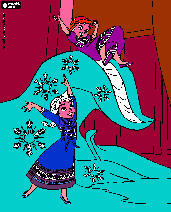 Elsa y ona para colorear