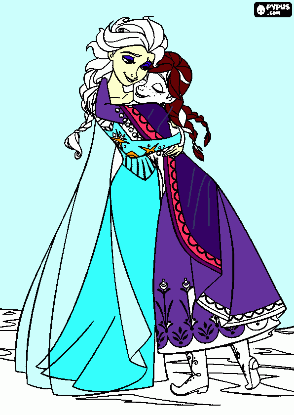 elza y ana para colorear