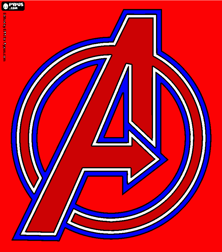 emblema de los avengers para colorear