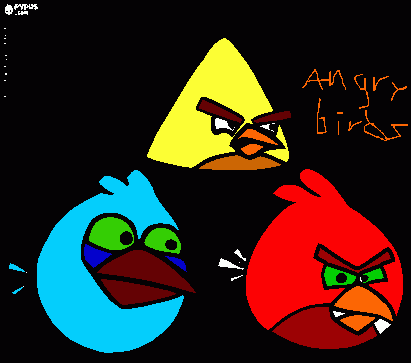 en    la  noche   angry    birds para colorear