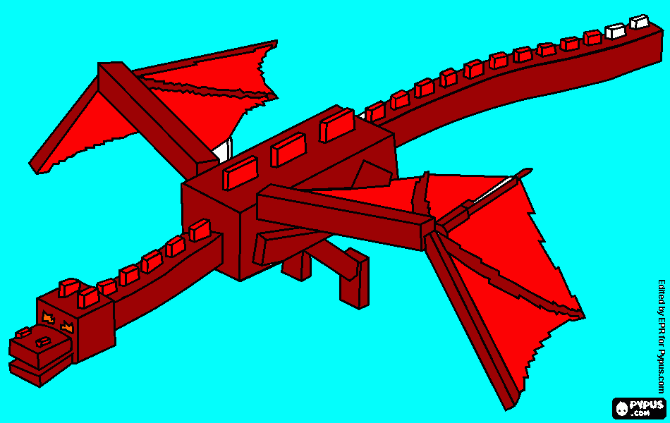 ender dragon de fuego para colorear