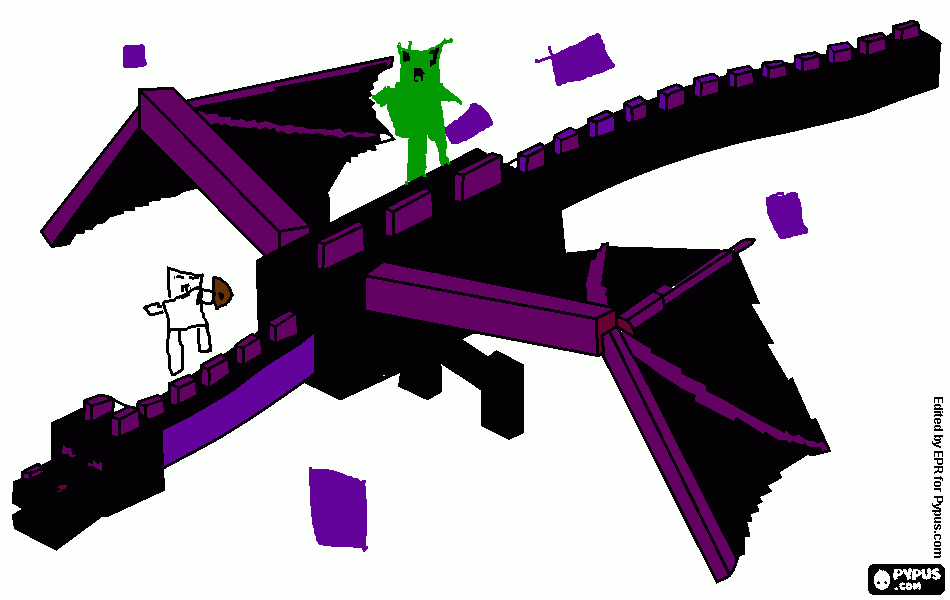 Ender Dragón y su ejército para colorear