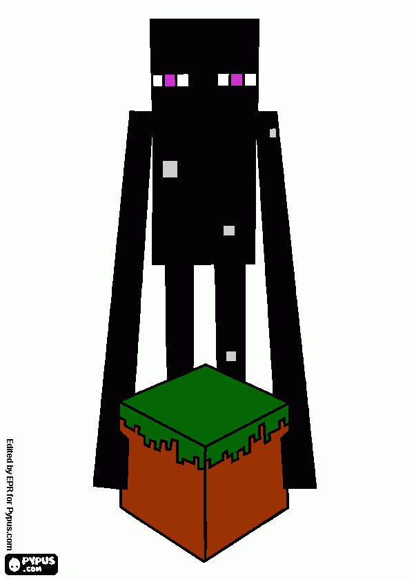 enderman con un pastel para colorear